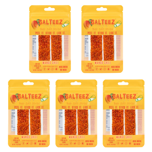 Salteez Beer Salt Strips - Mango Chili - 5 Packs - 50 Total Strips! - FREE SHIPPING!